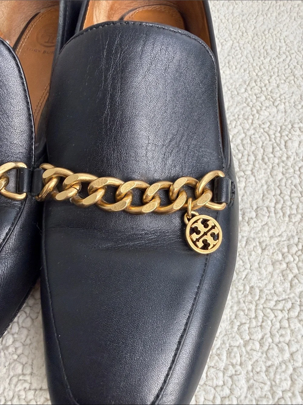 Tory Burch Black Charm Loafers Size 7.5
